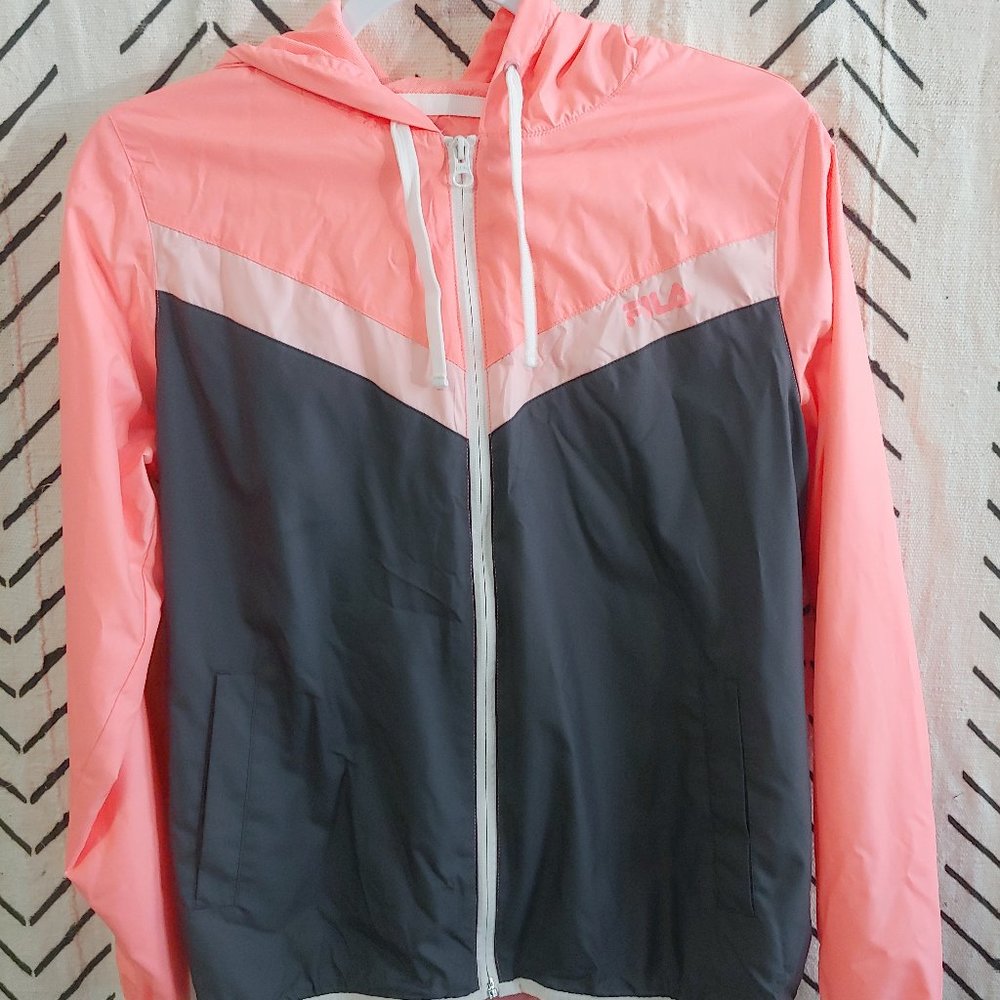 Pink Fila windbreaker jacket, sz M